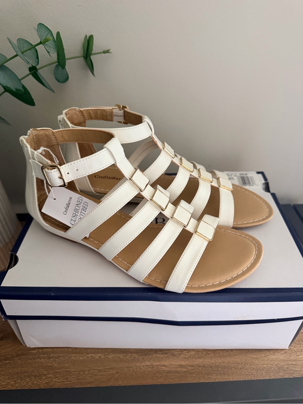 Croft&Barrow White Strappy Gladiator Sandals